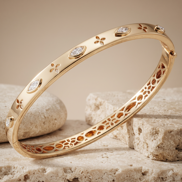 Floral Mirage Marquise Diamond Bracelet in 14K Yellow Gold