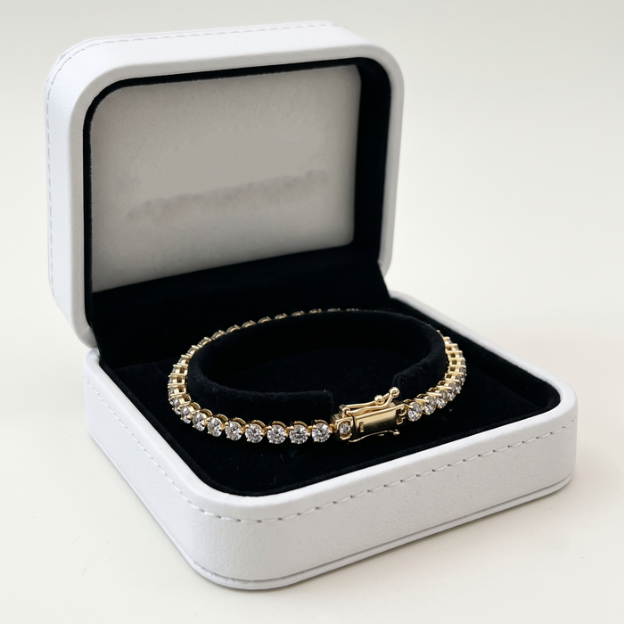 Glamour Pulse Diamond Tennis Bracelet in 14K Yellow Gold