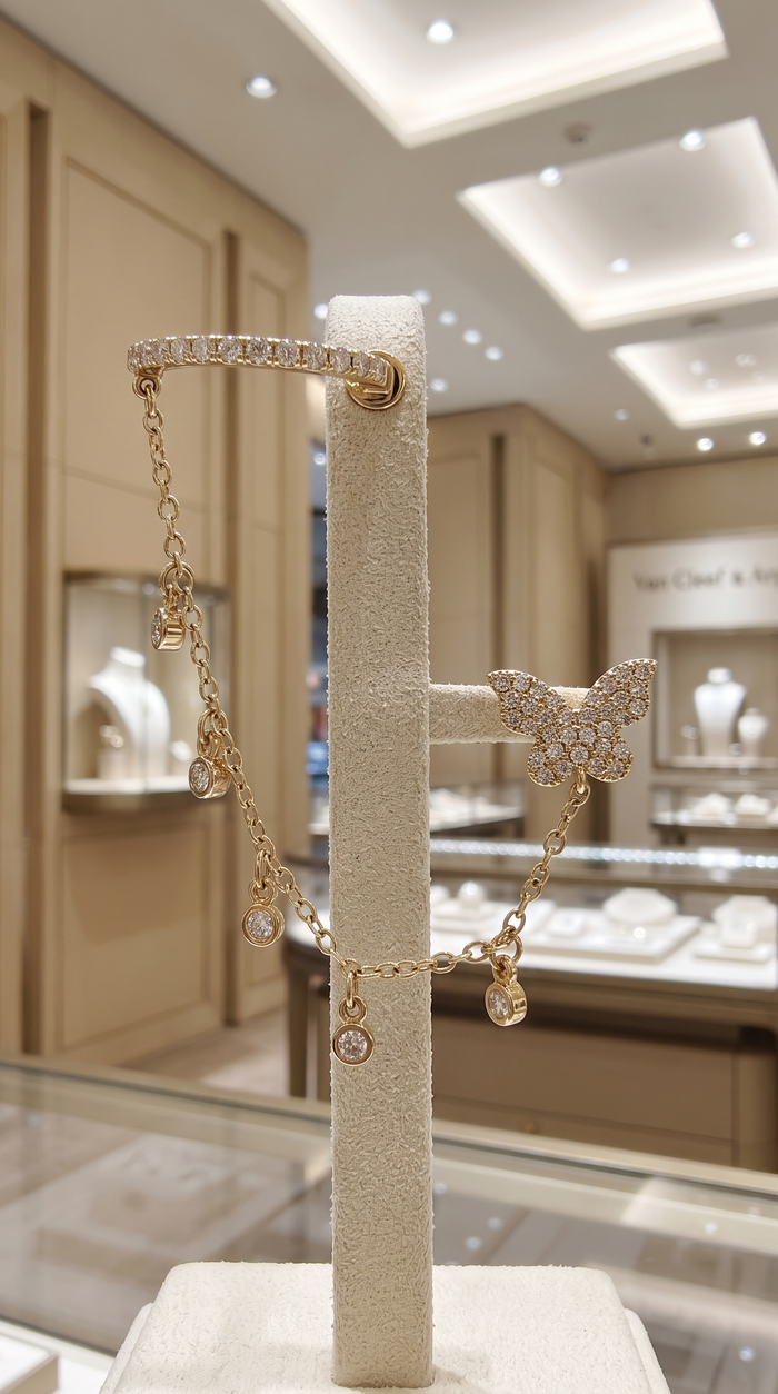 Baguette Edge Diamond Earrings in 14K Yellow Gold