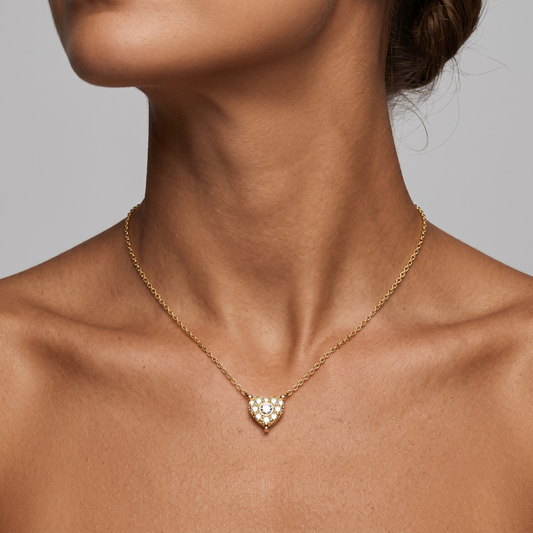 Diamond Heart Cluster Pendant Necklace in 14K Gold