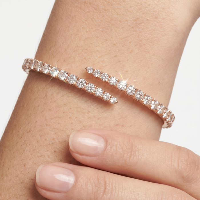Infinity Flare Cuff Bangle Bracelet in 14K Yellow Gold
