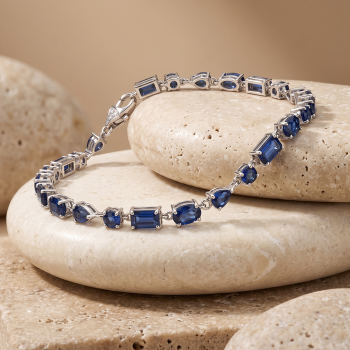 Celestial Mix-Cut Sapphire 14K White Gold Bracelet
