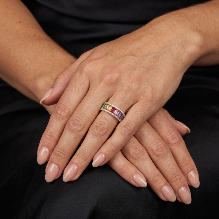 Marquise Cut Colorful Diamond 14K Diamond Ring