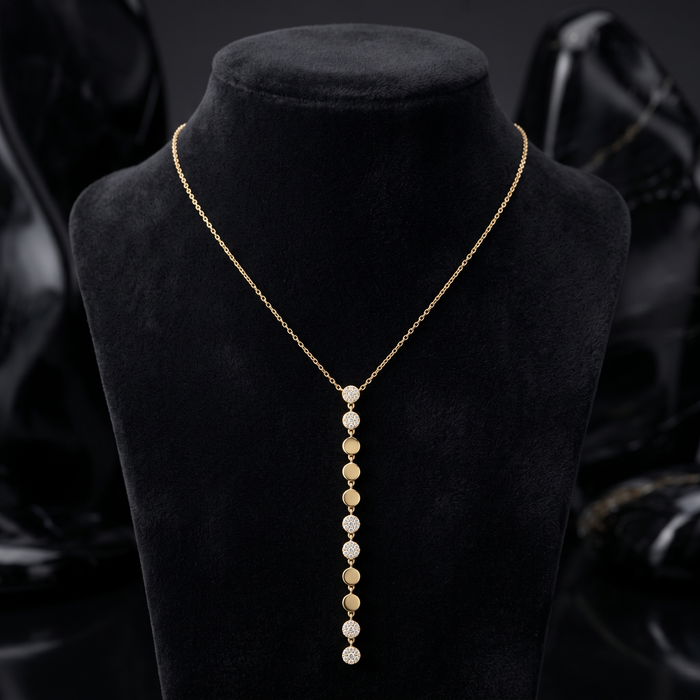 Diamond Bloom Lariat Necklace in 14K Yellow Gold