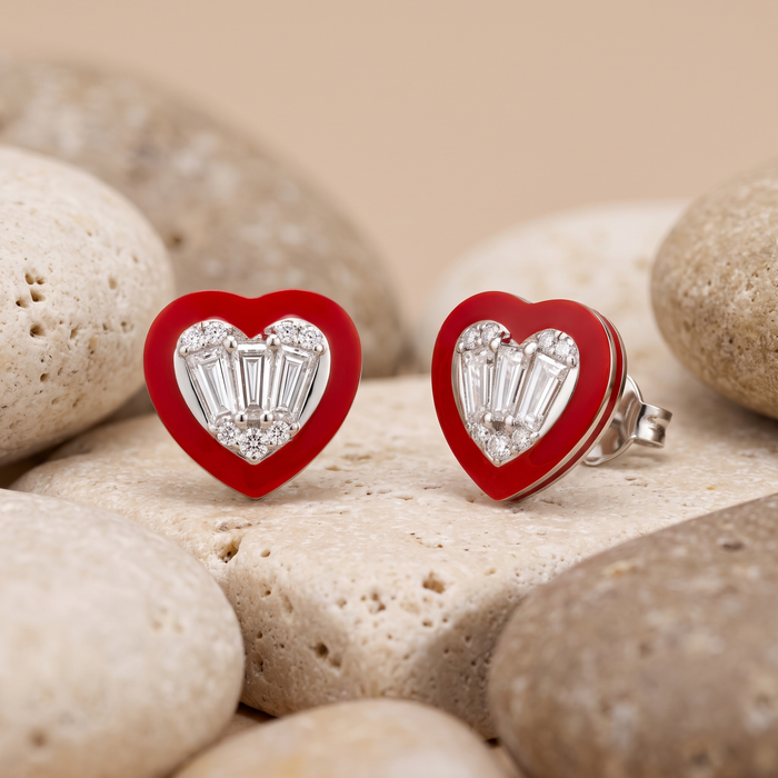 Exquisite Diamond Ear Studs Earrings in 14K Yellow Gold
