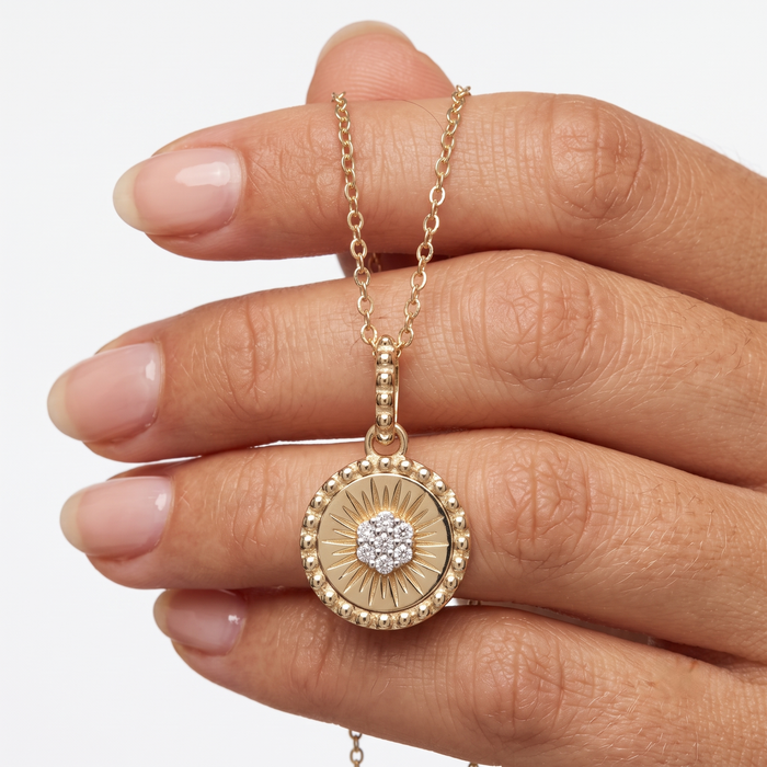 Cascade Diamond Pendant Necklace in 14K Yellow Gold