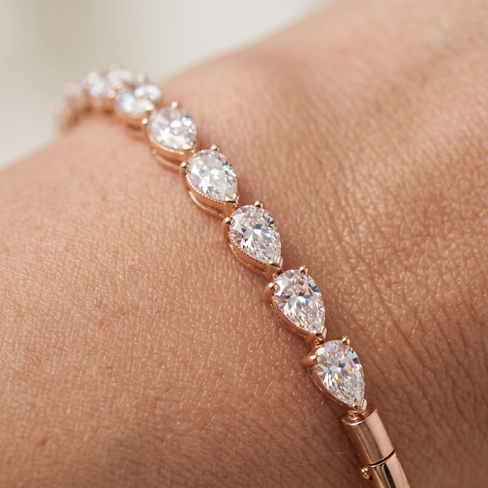 Halo Bare Diamond Bangle Bracelet in 14K Yellow Gold