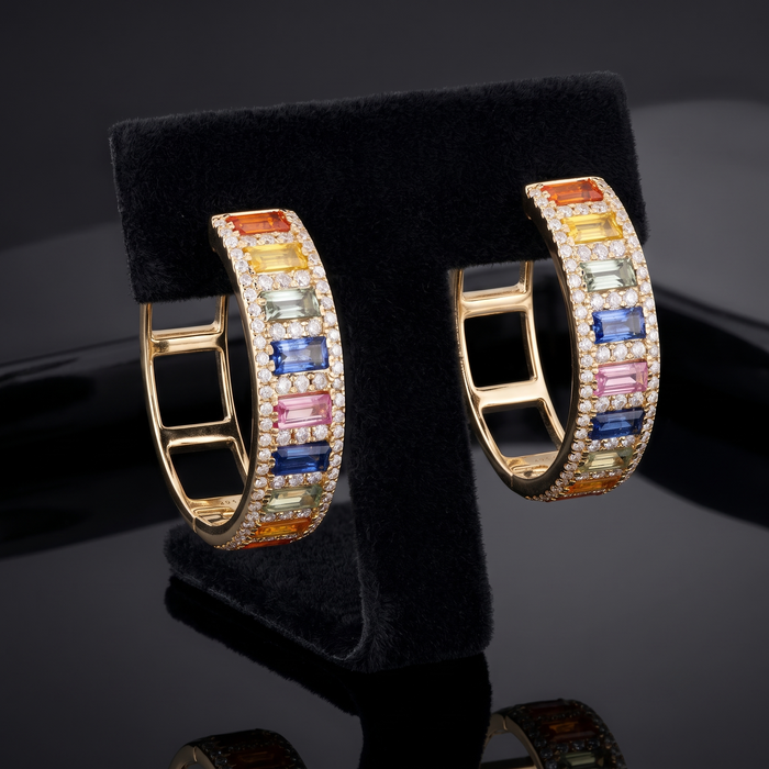 Daylight Radiance Hoop Earrings in 14K Yellow Gold