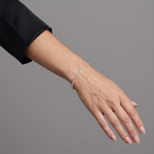 Illusion Diamond Baguette Tennis Bracelet in 14K Yellow Gold
