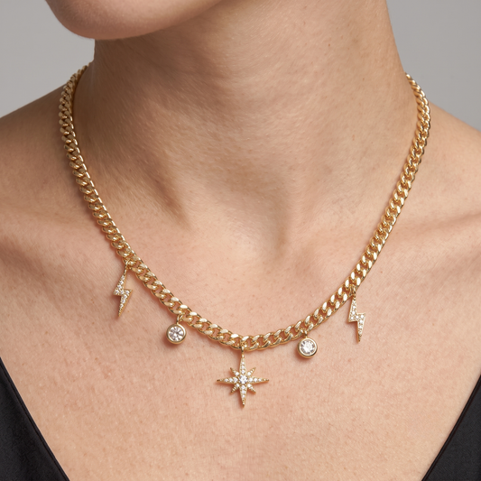 Vibe Station Diamond Necklace in 14K Yellow Gold