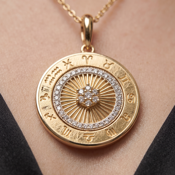 Clarity Round Pendant Diamond Necklace in 14K Yellow Gold