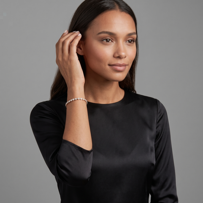 Halo Bare Diamond Bangle Bracelet in 14K Yellow Gold