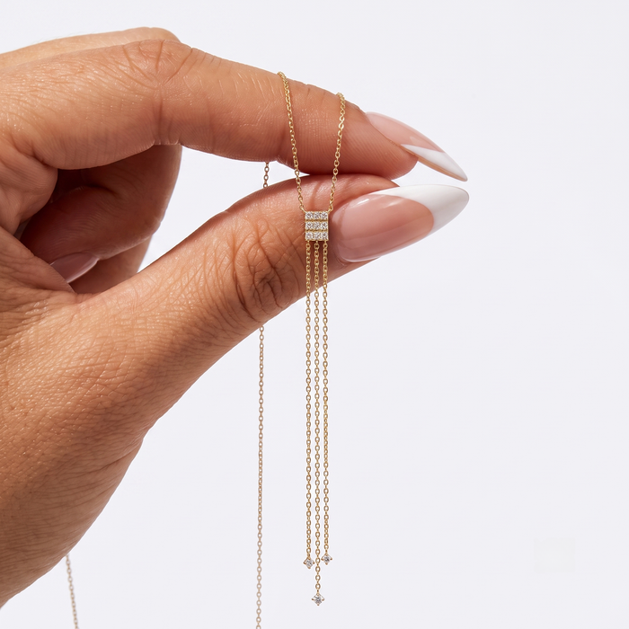 Diamond Mirage Lariat Necklace in 14K Yellow Gold