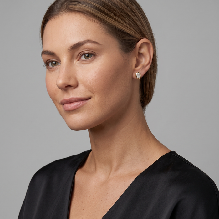 Traditional Baguette Diamond Stud Earrings in 14K Yellow Gold
