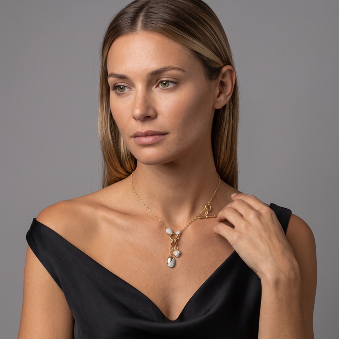 Diamond Mix Shape Pendant Necklace in 14K Yellow Gold