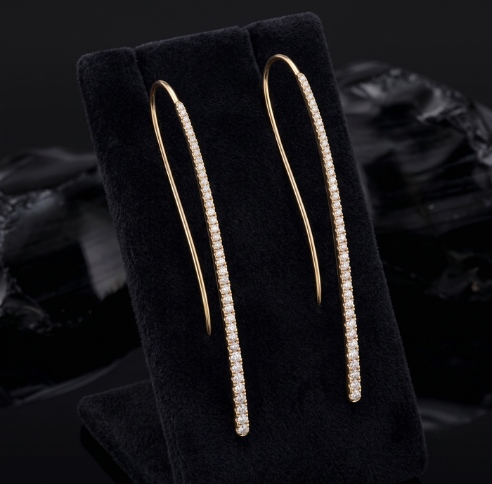 Diamond Eve Hoop Earrings in 14K Yellow Gold
