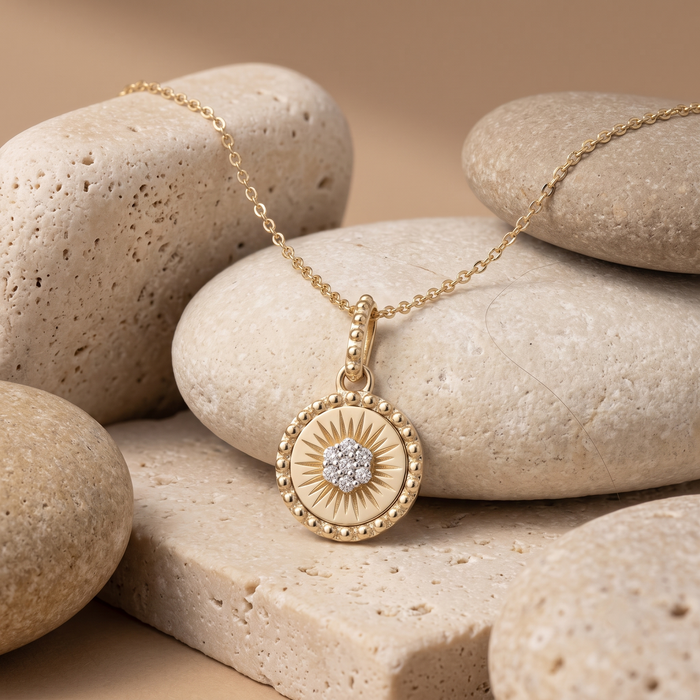 Cascade Diamond Pendant Necklace in 14K Yellow Gold