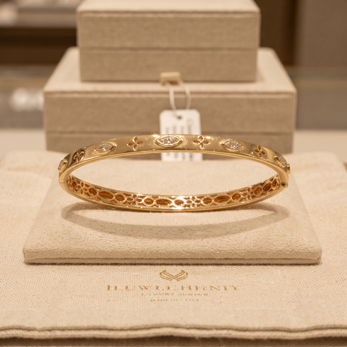 Floral Mirage Marquise Diamond Bracelet in 14K Yellow Gold