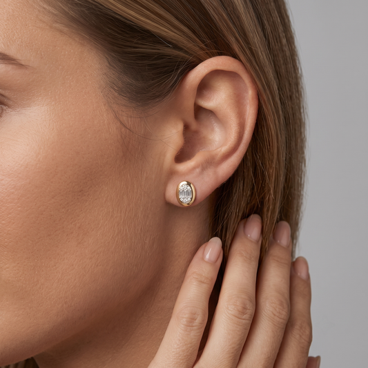 Traditional Baguette Diamond Stud Earrings in 14K Yellow Gold
