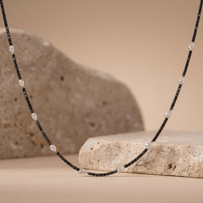 Timepiece Diamond Station Necklace in 14K Yellow Gold