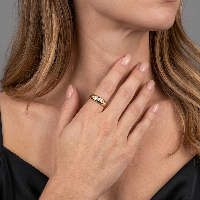 Trinity Shine Three Diamond Ring in 14K Yellow Gold