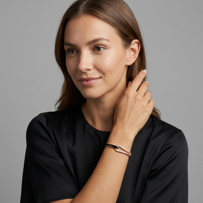 Morning Clip Diamond Bangle Bracelet in 14K Yellow Gold
