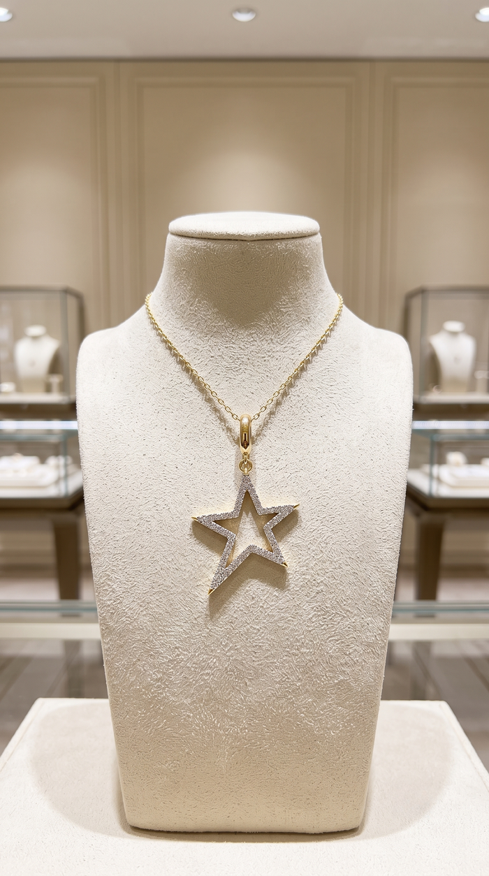 Diamond Rise Star Pendant Necklace in 14K Yellow Gold