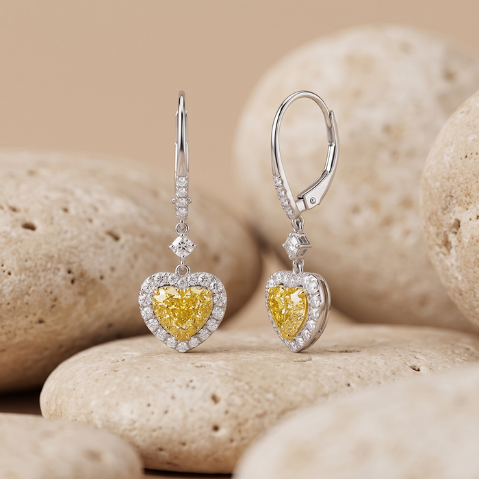 Radiant Endless 14K (or 18k upon request) Yellow Gold Diamond Drop Earrings