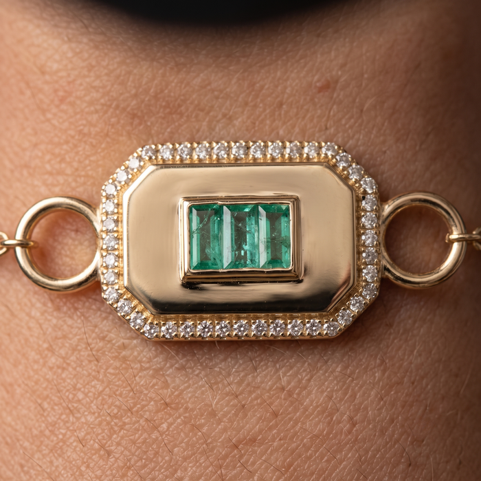 Northern Gemstone Diamond Link Bracelet in 14K Yellow Gold