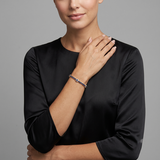Diamond Solitaire Tennis Bracelet in 14K Yellow Gold