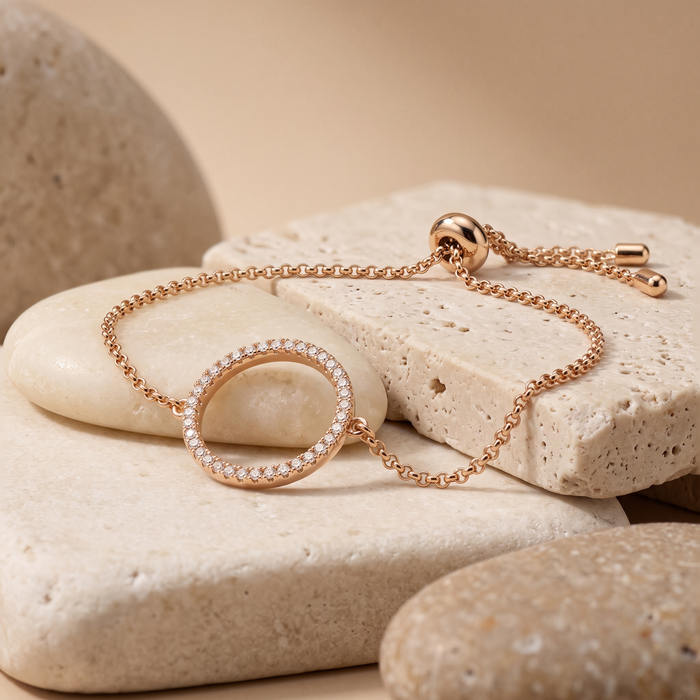 Round Diamond Halo Bracelet in 14K Yellow Gold