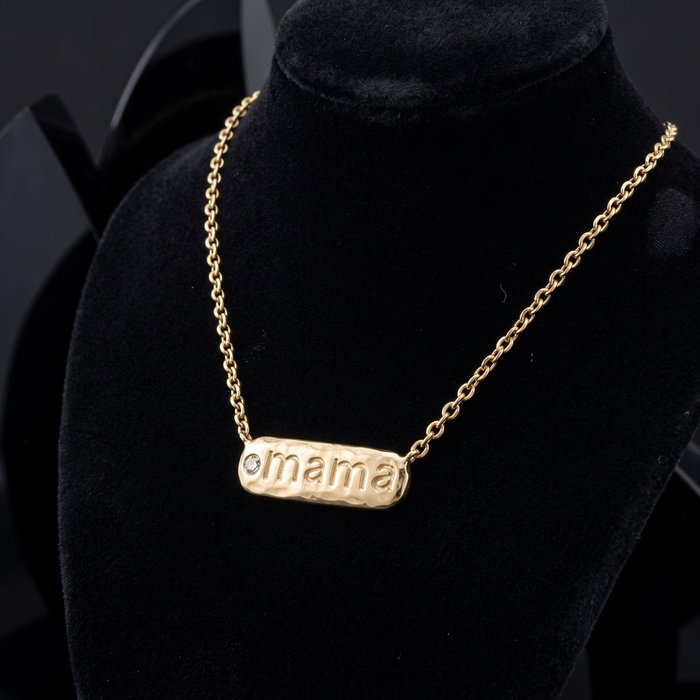 Amulet 5Mm Letter Mama Necklace in 14K Yellow Gold