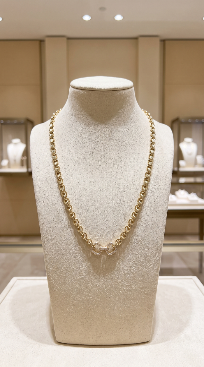 Elegance Link Necklace in 14K Yellow Gold