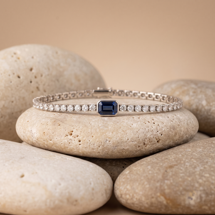 Dazzling Amethyst Tennis Bracelet in 18K Yellow Gold