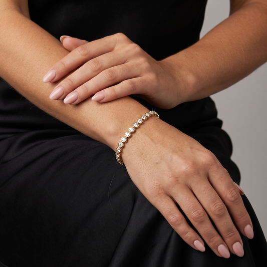 Illusion Line Tennis Bracelet in 14K Yellow Gold
