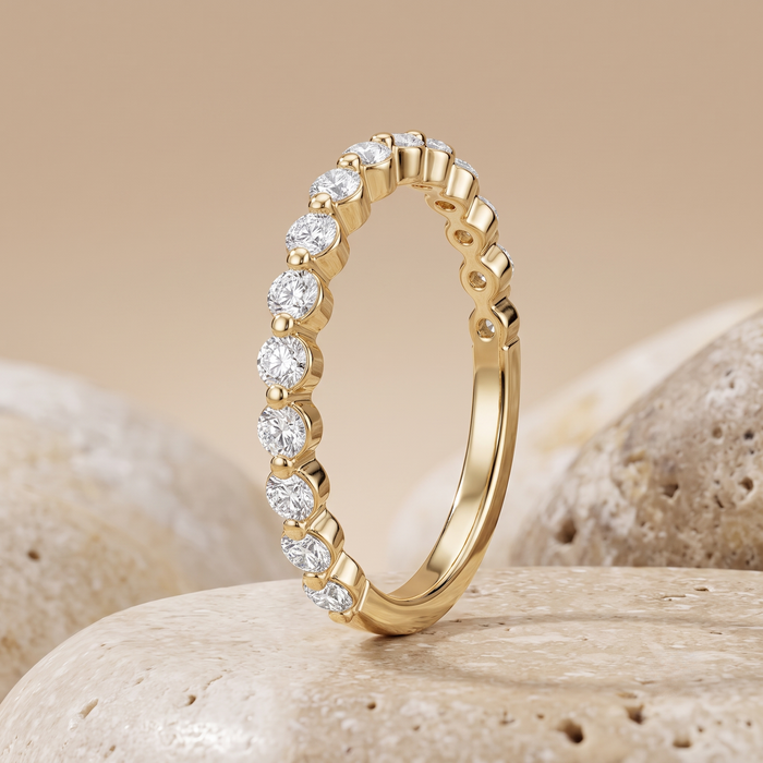 Floating Eternity Band Diamond Ring in 14K Yellow Gold