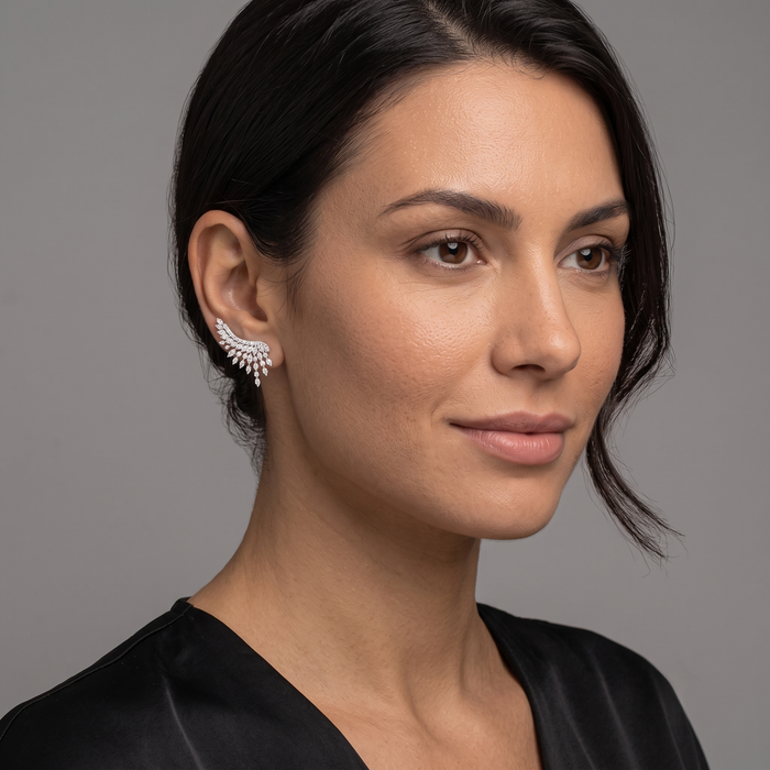 Radiant Wing Shaped Earrings in 18K Yellow Gold