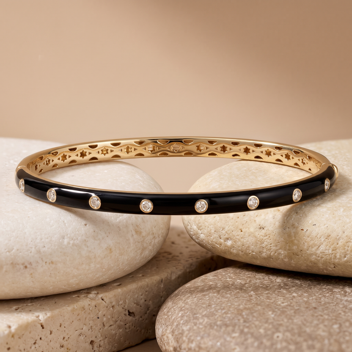 Opal Mirage Bangle Bracelet in 14K Yellow Gold