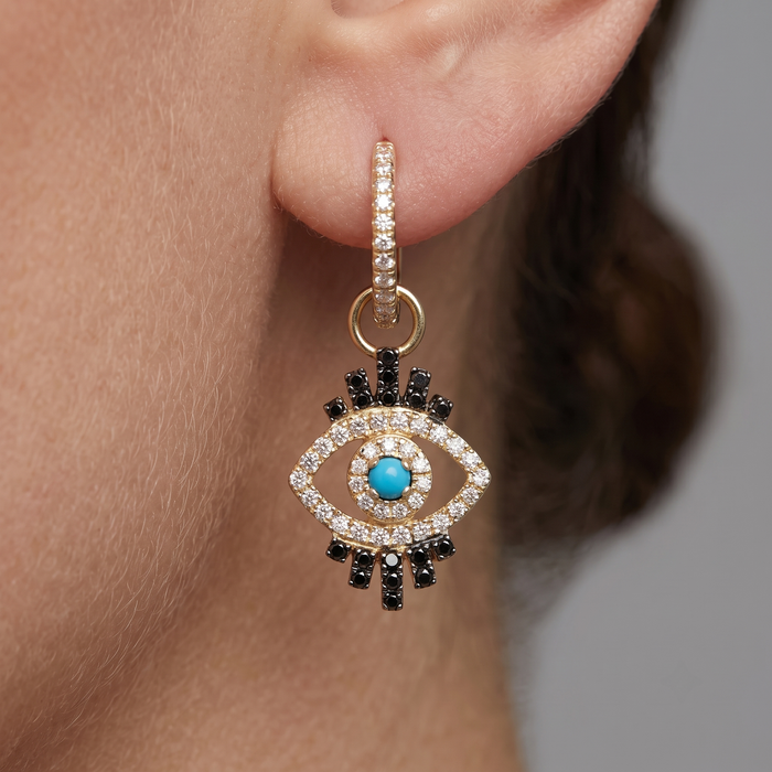 Eye Dazzle Diamond Danglers Drop Earrings in 14K Yellow Gold