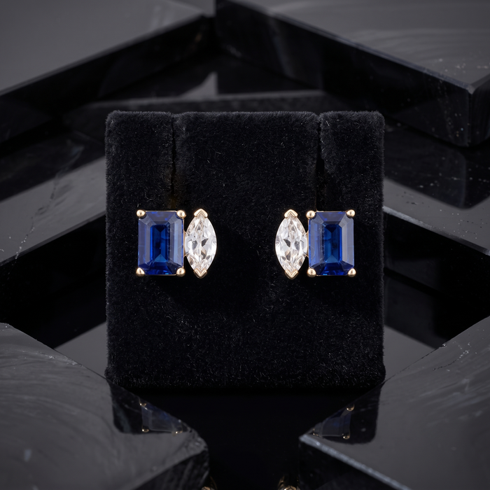Old World Charm Topaz Stud Earrings in 14K Yellow Gold