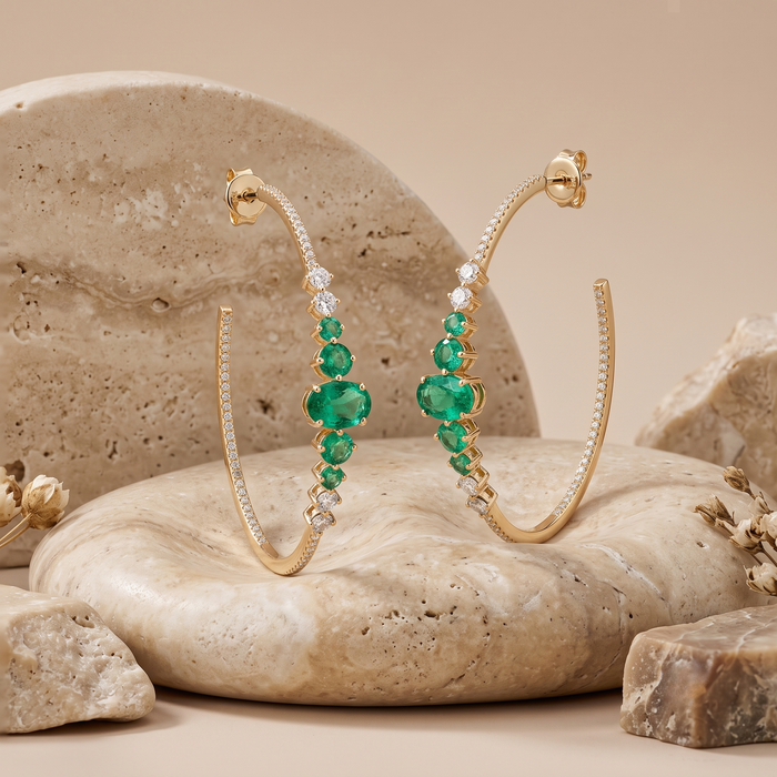 Glamorous Diamond Chandelier Earrings in 14K White Gold