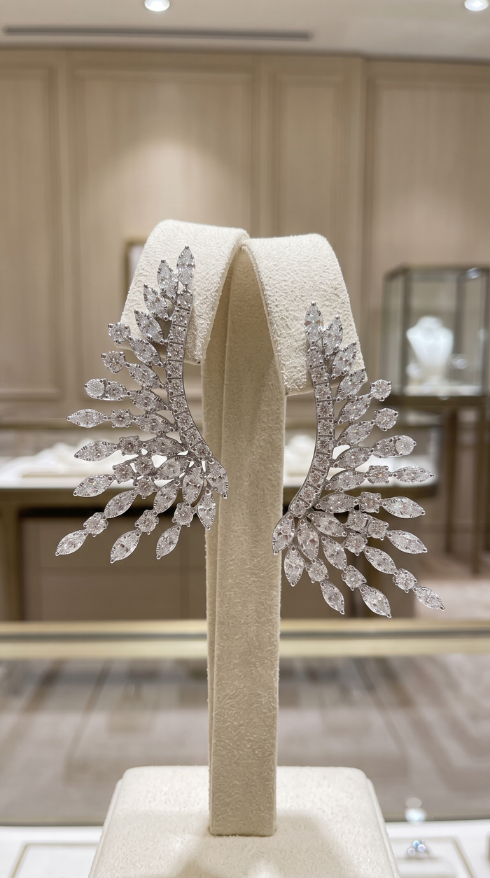 Radiant Wing Shaped Earrings in 18K Yellow Gold