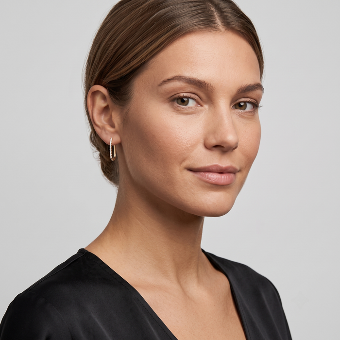 Curve Diamond 14K (or 18k upon request) Yellow Gold Drop Earrings