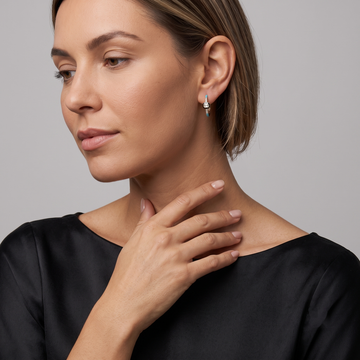 Orbit Diamond Drop Danglers Earrings in 14K Yellow Gold