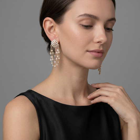 Round Diamonds Earrings in 18K White Gold