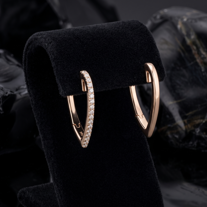 Euphoric Diamond Huggies Earrings in 14K Yellow Gold