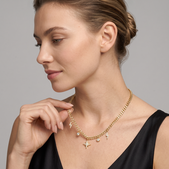 Vibe Station Diamond Necklace in 14K Yellow Gold