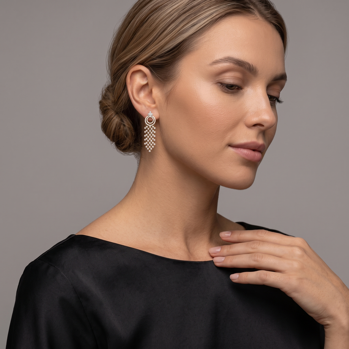 Circle of Life Chandelier Earrings in 18K Gold
