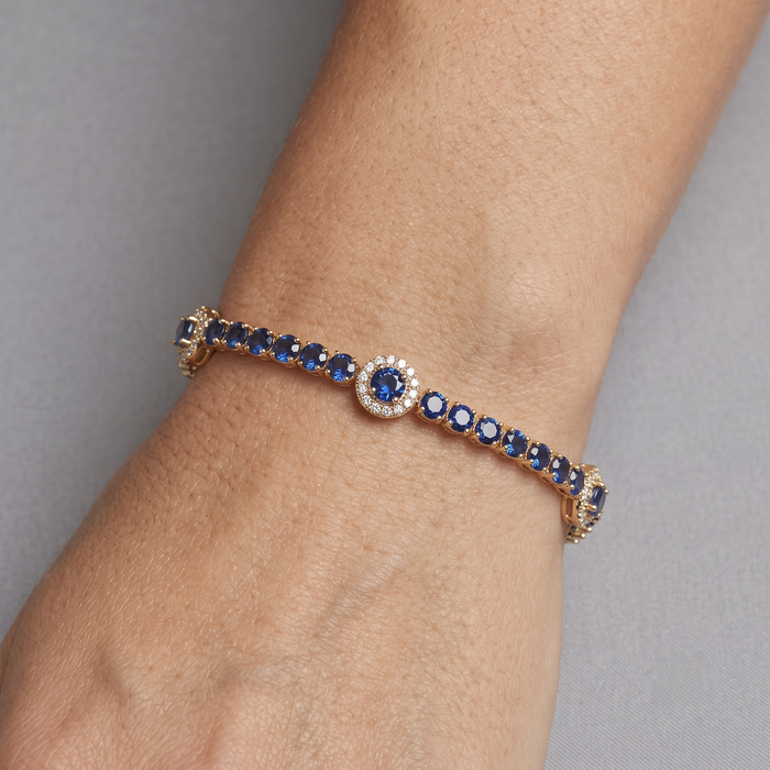 Diamond Solitaire Tennis Bracelet in 14K Yellow Gold