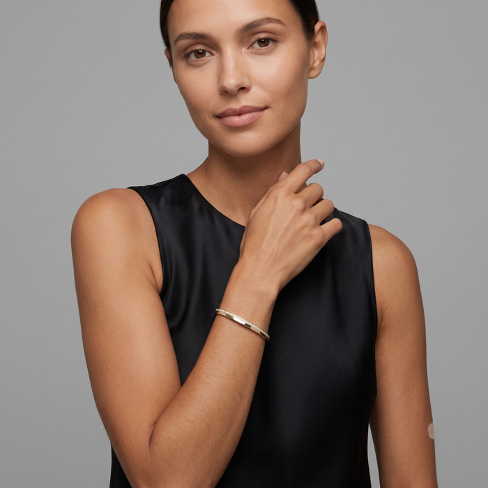 Cosmic Grace Diamond Bangle Bracelet in 14K Yellow Gold